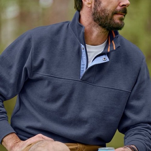 Orvis Signature 1/4-Zip Snap Sweatshirt Long Sleeve Classic Fit Grey Size L - Picture 12 of 12